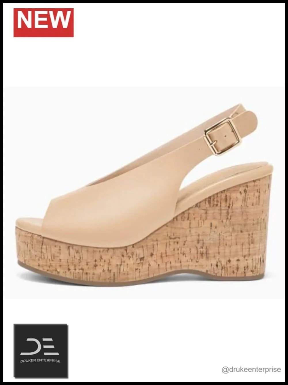 Women's Platform Wedge Sandals Peep Toe Slingback Cork Heel Summer Beach Shoes